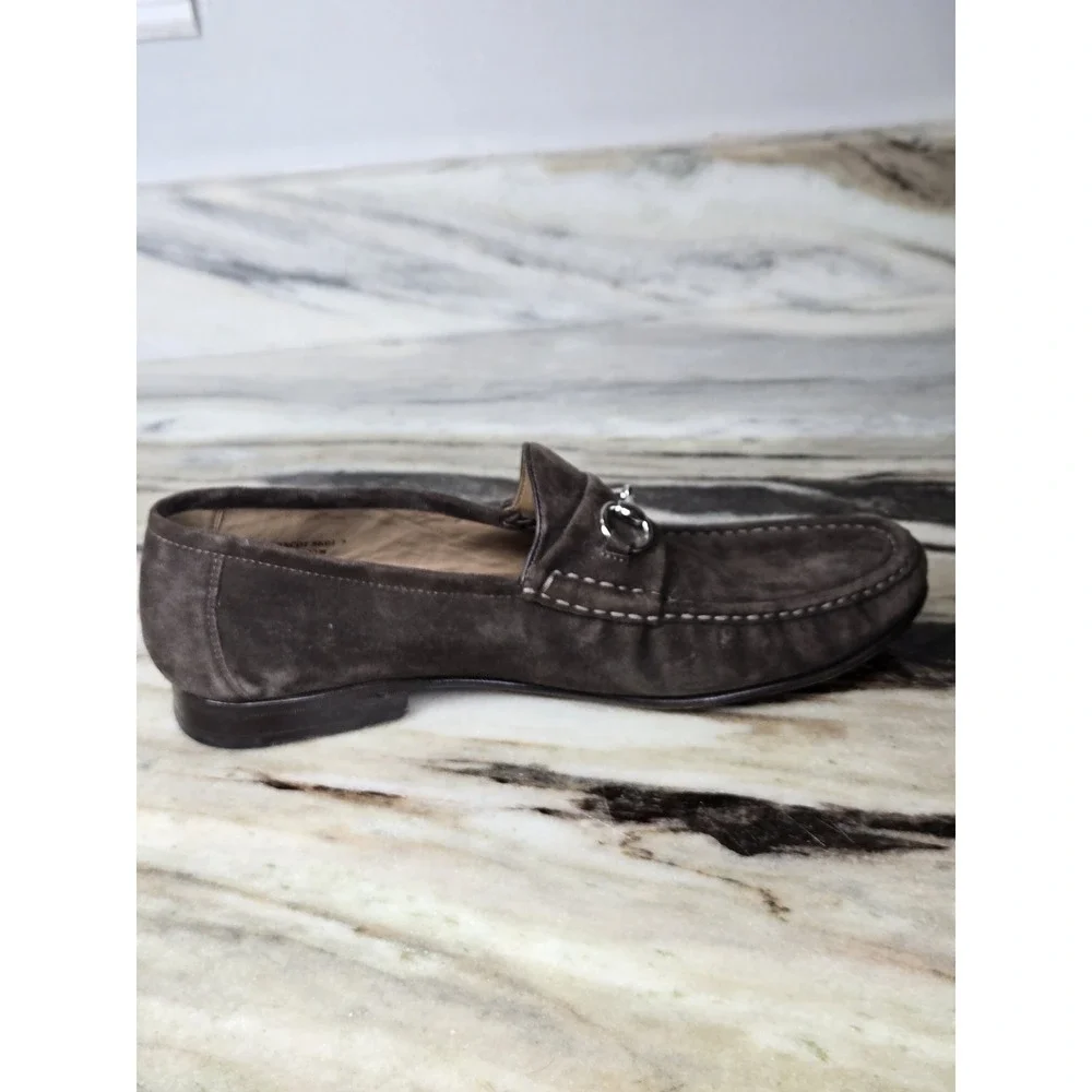 Peter Huber Horsebit Buckle Chocolate Suede Loafers Men's size 11‎